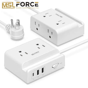 Smart power strip  us smart outlet wall plug adapt surge protector  110v 5V 2.4A usb c hub electrical socket with usb charger