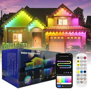 15M Outdoor Eaves LED Light String Kit Controller Work With Alexa Google Home Assistant Eaves Light Party Christmas Decoration