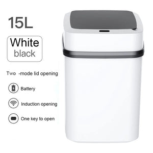 13/15L Smart Trash Can with Lid Automatic Sensor Smart Garbage Bucket for Bathroom Living Room Kitchen Electric Waste Bin