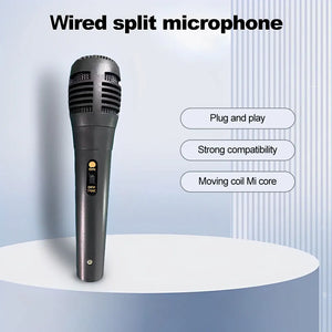 3.5mm/6.5mm Wired Bluetooth Microphone Portable Dynamic Omnidirectional KTV Handheld Megaphone for Karaoke Speech Wedding - Stereotech