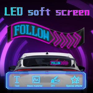 Car LED Sign Bluetooth Smart APP IP65 LED Pixel Panel Night Light DIY Programmable Flexible LED Display For Car Store Hotel Bar