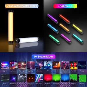 VIJIM Ulanzi VL110 Handheld RGB Light Tube Stick Video soft Light 2500-9000K LED Photography Stick LED Light Wand Rechargeable - Stereotech