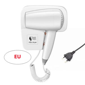 Barber Hotel Non Perforated Wall Mounted Hair Dryer Home Bathroom, High Wind Blue Light Hair Care Accesorios Para El Cabello