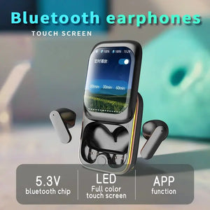 2024 New Wireless Bluetooth Earphone Smart System&Touchscreen Slide Headset TWS Mini Portable In-Ear Sport Earbuds Gift