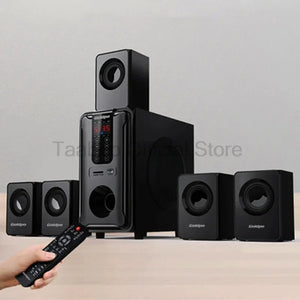 5.1 Channel Bluetooth Speaker Wooden Multimedia Home Theater Set Sound Box Super Subwoofer Wooden Home Audio Computer Speakers