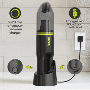 Lightweight Handheld Cordless Vacuum Cleaner, USB Charging, Multi-Surface, New, Powerful Suction with up to 6kPa Suction Power - Stereotech