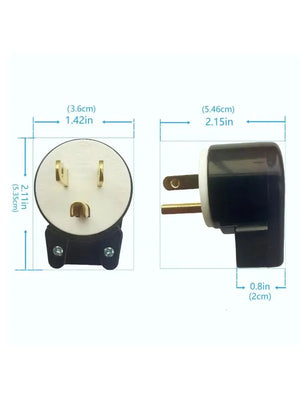 Right Angle Nema 5-15P 15A 125V AC Plug, [ETL] Easy Assembly 90 Degree USA Canada Male DIY Rewirable 12 Directions Adjus