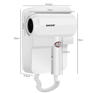 110V/220V Wall Mounted Hair Dryer 1300W Hotel Bathroom Hair Dryers Constant Temperature Dryer with Holder Base US/EU/UK/AU Plug