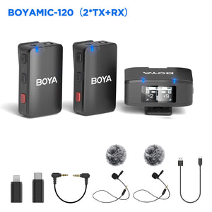 BOYA BOYAMIC Wireless Lavalier Lapel Microphone for iPhone Android Smartphone ipad Cameras YouTube Broadcast Live Streaming Vlog