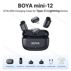 BOYA BOYA Mini Wireless Lavalier Microphone for iPhone Android USB-C Smartphones DSLR Cameras Gaming Live Streaming Youtube Vlog