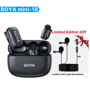 BOYA BOYA Mini Wireless Lavalier Microphone for iPhone Android USB-C Smartphones DSLR Cameras Gaming Live Streaming Youtube Vlog