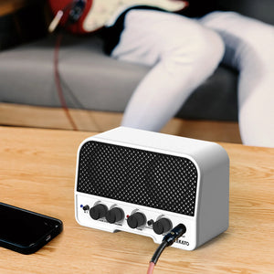 LEKATO 5Watt Acoustic Guitar Amplifierr Mini Portable Acoustic Guitar Amplifier Speaker Normal/Bright Dual Channels