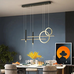 Modern New LED Pendant Lights Luxury Dining Room Lamp Gold Black Creative Starry Decoracion Kitchen Dining Table Bar Chandeliers