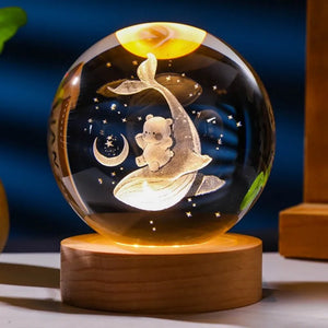 LED Crystal Ball Table Lamp USB Night Light 3D Moon Planet Galaxy Decor for Home Table Lamp Party Toys for Kids Adult Xmas Gifts