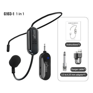 Wireless Headset Microphone System 2.4G Professional for Voice PA System Radio Guitar Teaching Fitness Teaching Tourism Mic