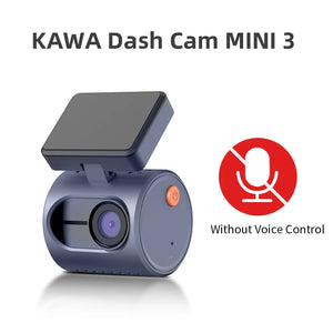 2K Dash Camera For Cars DVR KAWA Dash Cam MINI 3 Video Recorder Emergency Voice Control Night Vision WiFi APP Monitor Dashcam