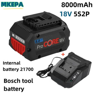 18V 8.0Ah 100% original Bosch rechargeable battery, suitable for tool BAT609 BAT618 GBA18V80 21700 high-power 5C power battery