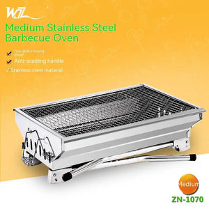 Stainless Steel Incinerator Grill BBQ Charcoal Stove Outdoor Picnic Portable Folding Stove Camping Equipment Camping Oven
