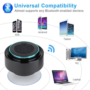 Stereo Wireless Waterproof Speakers For iPhone Samsung Xiaomi Huawei Phone Laptop Shower Suction Cup Speaker FM Radio