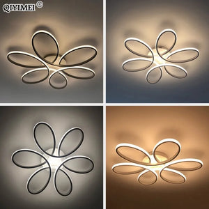 White/Black/coffee Modern LED chandelier for living room bedroom dining room aluminum body Dimming home lighting luminarias dero