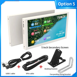 3.5 / 5 Inch IPS Type-C Secondary Screen Mini Computer USB Display CPU GPU RAM HDD Monitor with Holder Metal Case No Use AIDA64