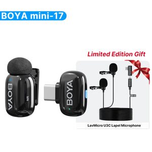 BOYA BOYA Mini Wireless Lavalier Microphone for iPhone Android USB-C Smartphones DSLR Cameras Gaming Live Streaming Youtube Vlog