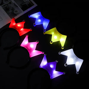 LED Crown Headband Light Up Crowns and Tiaras for Girls Women Cosplay Birthday Luminous Wedding Halloween Festival