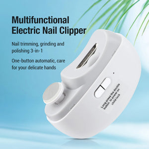 Electric Nail Clippers With Light Automatic Anicure Trimmer Adult Baby Fingernail Toe Scissors Pedicure Polishing Nails Cutter