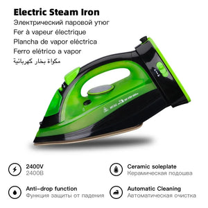 Wireless Steam Iron Handheld 5-speed Adjustable Ironing Machine Portable Ceramic Bottom Plate 2400W European Standard - Stereotech