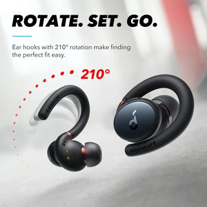 Anker Soundcore Sport X10 Bluetooth 5.2 Headphones Sports Rotating Ear Hooks Deep Bass IPX7 Waterproof Sweatproof Sport Earbuds