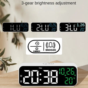 Youpin Xiaomi Digital Alarm Clock Temperature Date Week Display Night Mode Table Clock 12/24H Desktop Electronic LED Alarm Clock