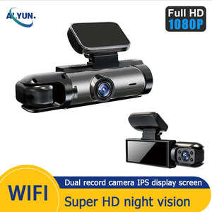 1080P Dash Cam Car WIFI Dvr Dual Lens Front Inside  Wide Angle IR Night Vision Parking Monitor Video Recorder