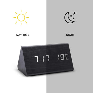 Alarm Clock for Bedrooms Bedside Table Wooden Desk Decor Wake Up Table Clock With Temperature Led Digital Clock Light Dawn