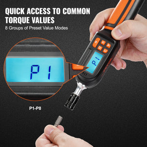 VEVOR 1/4" Digital Torque Screwdriver Drive Screwdriver Torque Wrench with Bits & Case Electrician Torque Screwdriver with LCD