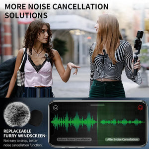 NEW Wireless Lavalier Microphone Audio Video Recording Mini Mic For iPhone Android Laptop Live Gaming Mobile Phone Microphone - Stereotech