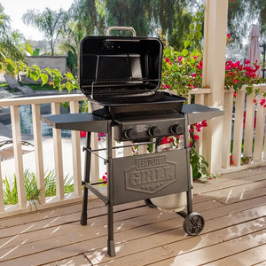 19 Barbecue 2 Burner Propane Gas Grill Camping Furnace  Cookware Bbq Brazier Kitchen Dining Bar Home Garden