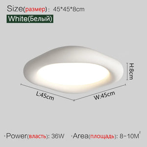 Led Bedroom Ceiling Lamp New Resin Cream Style Modern Minimalist Eye Protection Children's Room Lights Master Bedroom Lamps