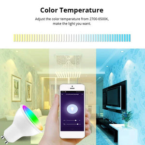 AUBESS Tuya WiFi Smart LED GU10 Bulbs - RGB Dimmable Lamps - Works with Alexa & Google Home