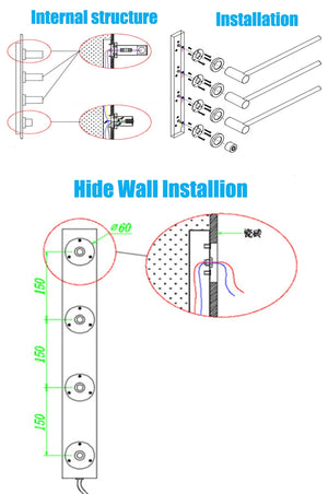 Golden Bathroom Electric Bath Towel Warmer, Hidden Connection, Thermostatic Heating Shelf Rack, Household, 55 ℃, Five-Bar - Stereotech