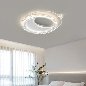 Round LED Ceiling Lights Modern Simple Living Room Bedroom Study Golden Acrylic Chandelier Nordic Indoor Lighting Decor Fixtures