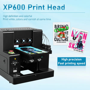 A4 UV Printer For Epson XP600 Printing Machine UV Flatbed Printer with Varnish UV DTF Printer For Wood Metal Acrylic Phone Case