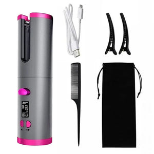 Portable Hair Curler Automatic Wireless Rotating Styling Tool Home Use Curling Brush Negative Ion Comb Straightening Iron