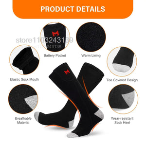 Winter Heated Socks Rechargeable Heating Socks With Battery Case Heated Socks Warmth Outdoor Heated Boots Snowmobile Winter Ski