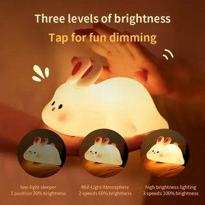 Cute LED Night  Touch Sensor Cartoon Kid's Nightlights Silicone Child Holiday Christmas Gift Bedside Lamp Bedroom Decor