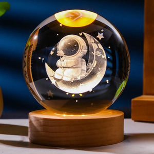 LED Crystal Ball Table Lamp USB Night Light 3D Moon Planet Galaxy Decor for Home Table Lamp Party Toys for Kids Adult Xmas Gifts