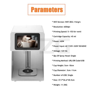 Newest Generation Coffee Printer Printing Machine For Diy Coffee Cake Milktea Pizza Chocolate Cocktail