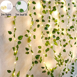 LED Fairy String Lights 2M 20LED Maple Leaf Garland Christmas Fairy Lights for Fence Home Bedroom Wall Patio Decoration