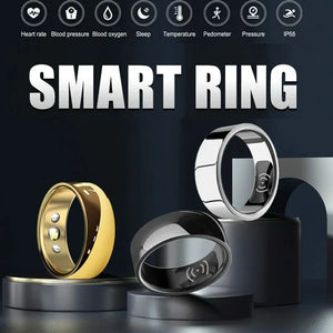 2024 5ATM Waterproof Smart Ring For  iphone 14 Pro REDMAGIC 7  DOOGEE S61 Tecno Camon 15 Premier Men Women Health Monitoring