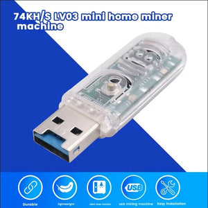 Usb btc solo miner Lucky miner LV03 nerdminer V3 Bitcoin miner  1W display she-256 asic ship mini USB 74KH/S btc usb miner