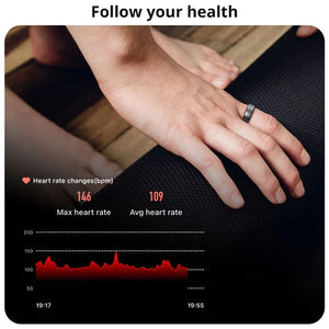 2024 R06 5ATM Waterproof Smart Ring For Men Women Heart Rate Health Monitoring 100+  Sport Modes Fitness Tracking Sport Ring